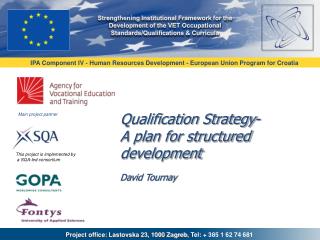 Qualification Strategy- A plan for structured development David Tournay