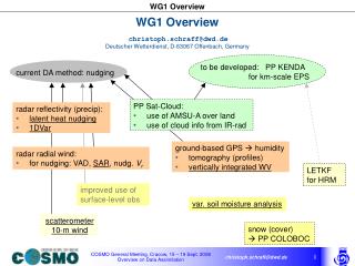 WG1 Overview christoph.schraff@dwd.de Deutscher Wetterdienst, D-63067 Offenbach, Germany