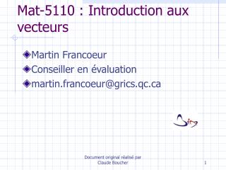 Mat-5110 : Introduction aux vecteurs