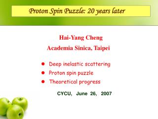 Proton Spin Puzzle: 20 years later