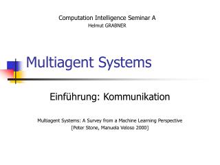 Multiagent Systems