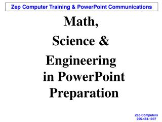 Math, Science &amp; Engineering in PowerPoint Preparation