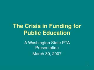 The Crisis in Funding for Public Education