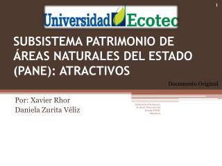SUBSISTEMA PATRIMONIO DE ÁREAS NATURALES DEL ESTADO (PANE): ATRACTIVOS