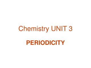 Chemistry UNIT 3