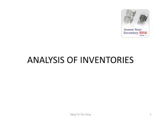 ANALYSIS OF INVENTORIES