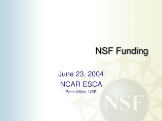 NSF Funding