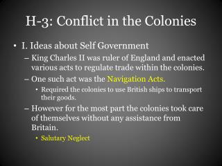 H-3: Conflict in the Colonies