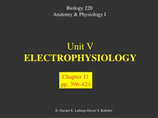 Unit V ELECTROPHYSIOLOGY