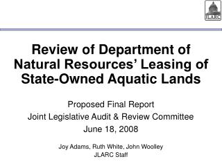 Review of Department of Natural Resources’ Leasing of State-Owned Aquatic Lands