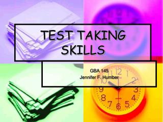 TEST TAKING SKILLS