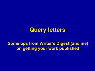 Query letters