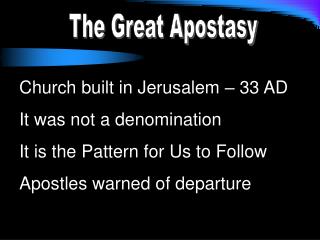 The Great Apostasy