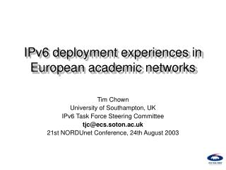 IPv6 deployment experiences in European academic networks