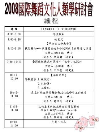 2008 國際舞蹈文化人類學研討會
