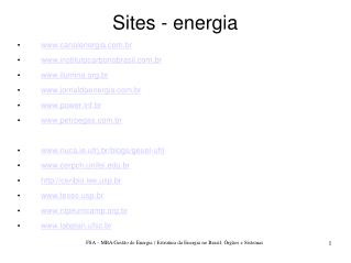 Sites - energia