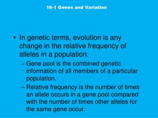 16-1 Genes and Variation