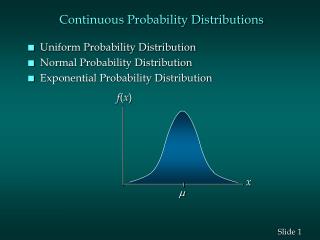 Continuous Probability Distributions