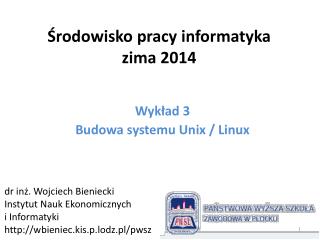Środowisko pracy informatyka zima 2014