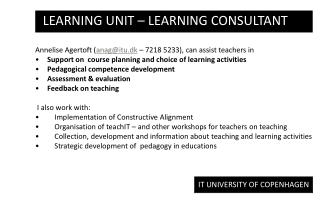 Learning Unit – learning consultant