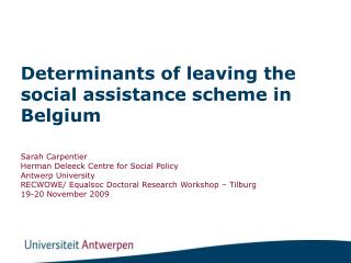 Determinants of leaving the social assistance scheme in Belgium