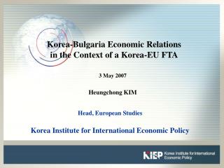 Korea-Bulgaria Economic Relations in the Context of a Korea-EU FTA