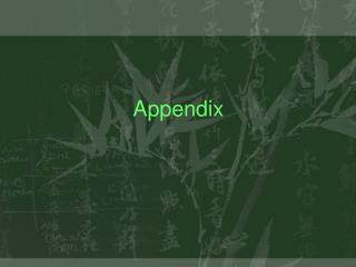 Appendix