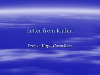 Letter from Kathia