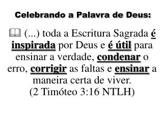 Celebrando a Palavra de Deus: