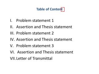 Table of Content