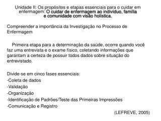 Compreender a importância da Investigação no Processo de Enfermagem