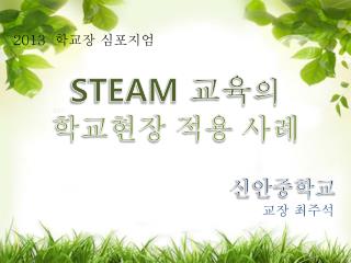 STEAM 교육 의 학교현장 적용 사례