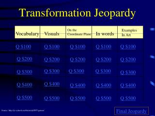 Transformation Jeopardy