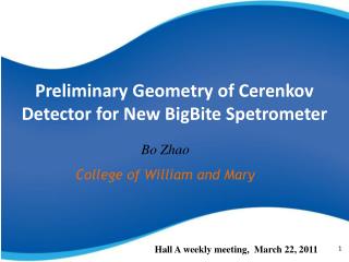 Preliminary Geometry of Cerenkov Detector for New BigBite Spetrometer