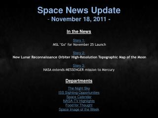 Space News Update November 18, 2011 -