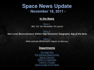 Space News Update November 18, 2011 -