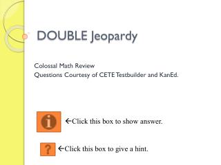 DOUBLE Jeopardy