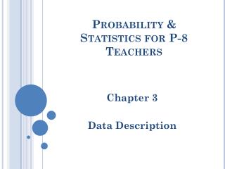 Probability &amp; Statistics for P-8 Teachers