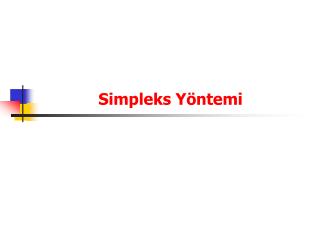 Simpleks Yöntemi