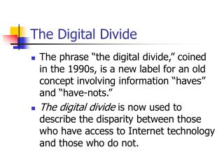 The Digital Divide