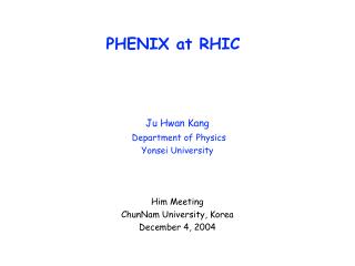 PHENIX at RHIC