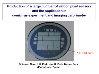 Shinwoo Nam, Il H. Park, Jae H. Park, Nahee Park (Ewha Univ., Seoul)