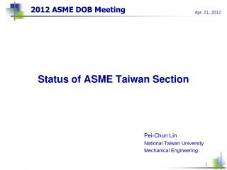 2012 ASME DOB Meeting