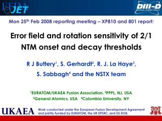 Mon 25 th Feb 2008 reporting meeting – XP810 and 801 report: