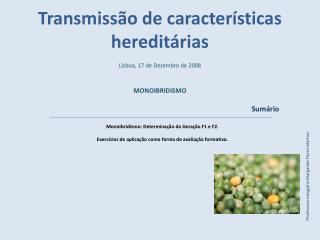 Transmissão de características hereditárias