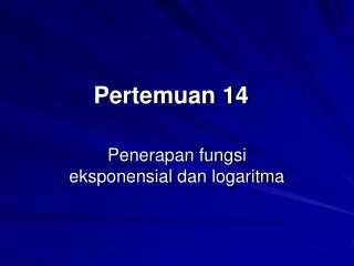 Pertemuan 14