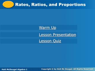 Rates, Ratios, and Proportions