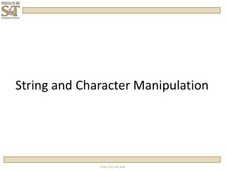 String and Character Manipulation