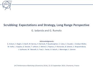 Scrubbing: Expectations and Strategy, Long Range Perspective