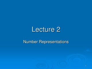 Lecture 2